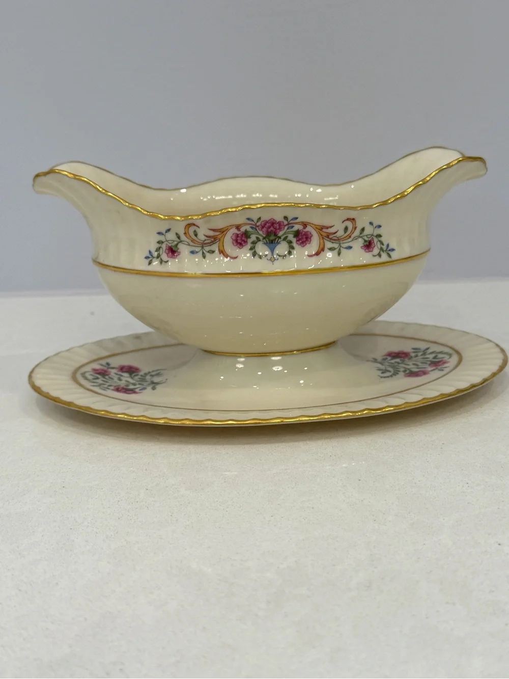 Lenox Cinderella gravy boat with underplate